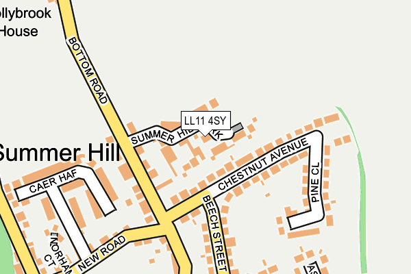 LL11 4SY map - OS OpenMap – Local (Ordnance Survey)