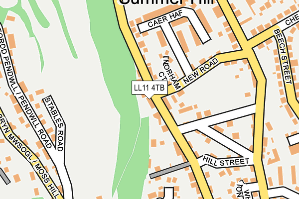 LL11 4TB map - OS OpenMap – Local (Ordnance Survey)