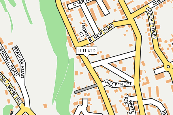 LL11 4TD map - OS OpenMap – Local (Ordnance Survey)