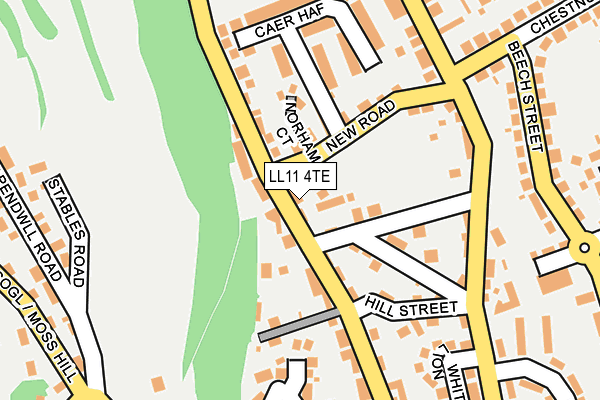 LL11 4TE map - OS OpenMap – Local (Ordnance Survey)
