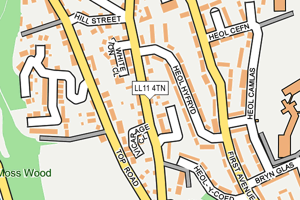 LL11 4TN map - OS OpenMap – Local (Ordnance Survey)