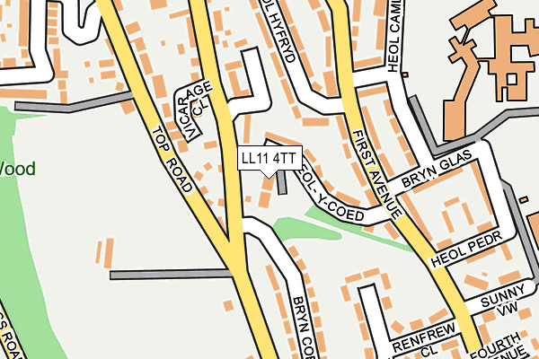 LL11 4TT map - OS OpenMap – Local (Ordnance Survey)