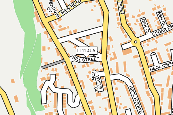 LL11 4UA map - OS OpenMap – Local (Ordnance Survey)