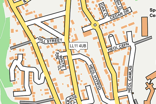 LL11 4UB map - OS OpenMap – Local (Ordnance Survey)