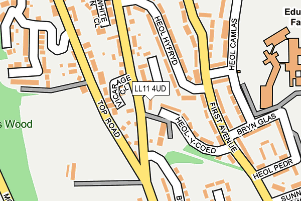 LL11 4UD map - OS OpenMap – Local (Ordnance Survey)