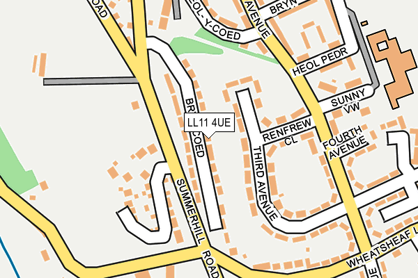 LL11 4UE map - OS OpenMap – Local (Ordnance Survey)