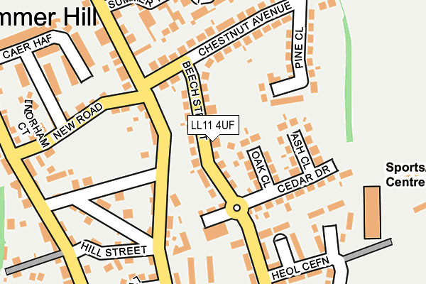 LL11 4UF map - OS OpenMap – Local (Ordnance Survey)