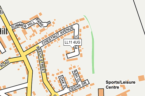 LL11 4UG map - OS OpenMap – Local (Ordnance Survey)