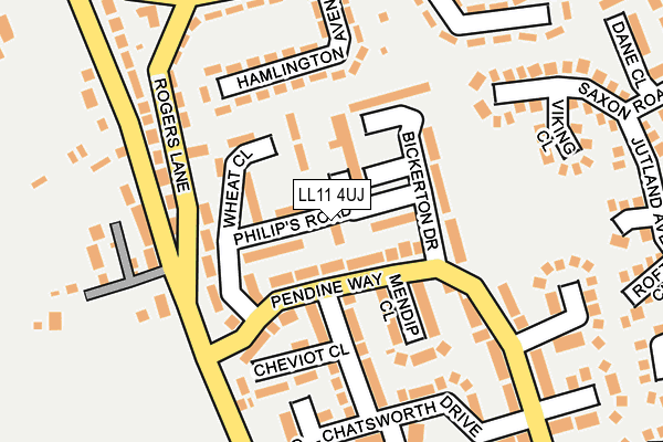 LL11 4UJ map - OS OpenMap – Local (Ordnance Survey)