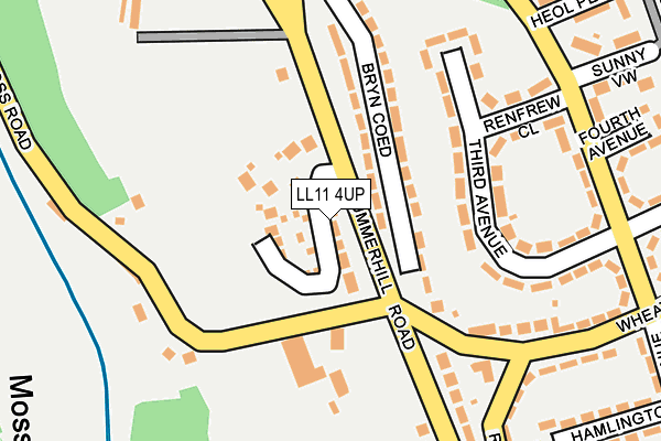 LL11 4UP map - OS OpenMap – Local (Ordnance Survey)