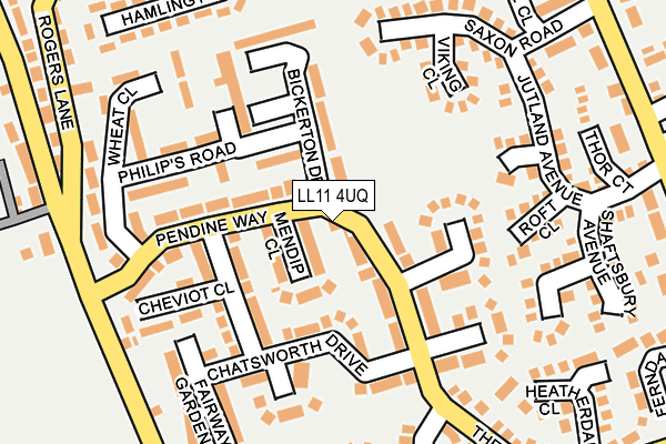 LL11 4UQ map - OS OpenMap – Local (Ordnance Survey)