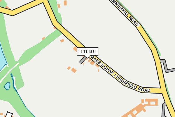 LL11 4UT map - OS OpenMap – Local (Ordnance Survey)