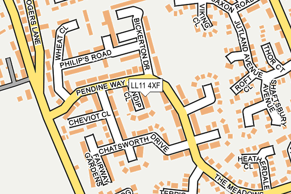 LL11 4XF map - OS OpenMap – Local (Ordnance Survey)