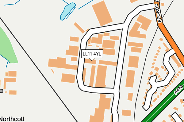 LL11 4YL map - OS OpenMap – Local (Ordnance Survey)