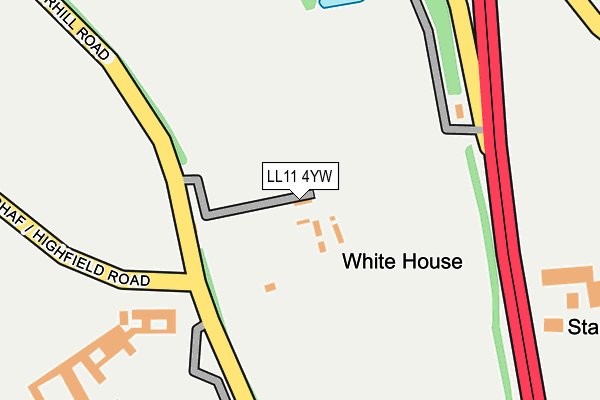 LL11 4YW map - OS OpenMap – Local (Ordnance Survey)