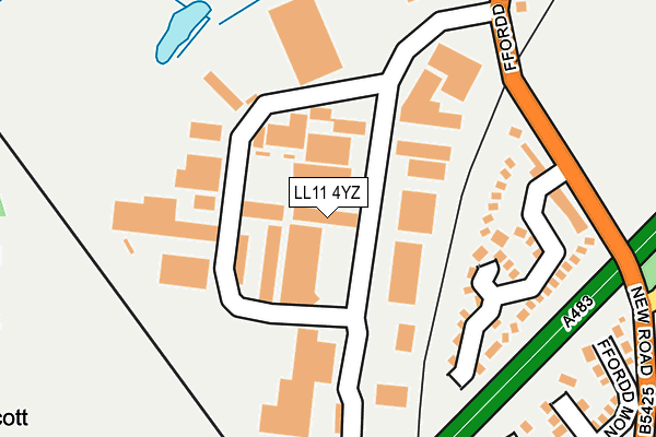 LL11 4YZ map - OS OpenMap – Local (Ordnance Survey)