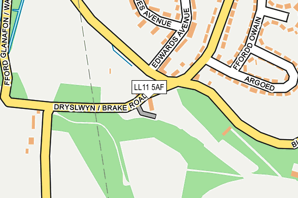 LL11 5AF map - OS OpenMap – Local (Ordnance Survey)