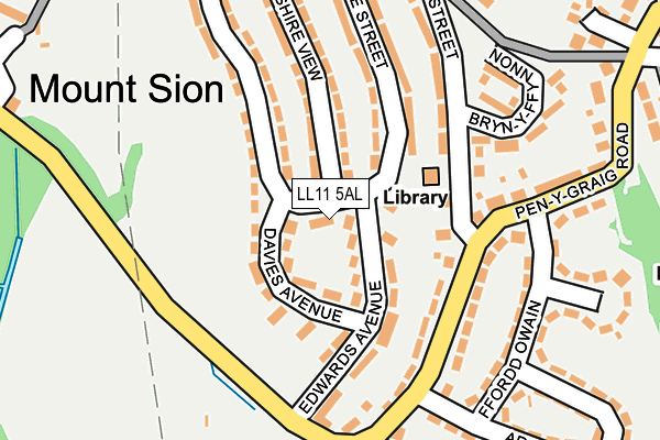 LL11 5AL map - OS OpenMap – Local (Ordnance Survey)