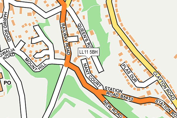LL11 5BH map - OS OpenMap – Local (Ordnance Survey)