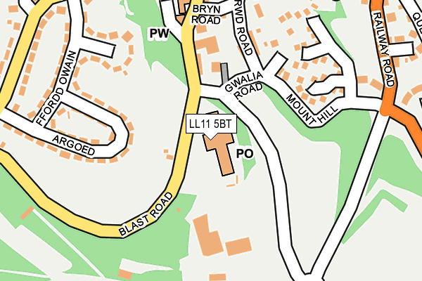 LL11 5BT map - OS OpenMap – Local (Ordnance Survey)