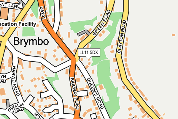 LL11 5DX map - OS OpenMap – Local (Ordnance Survey)