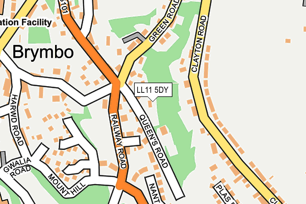 LL11 5DY map - OS OpenMap – Local (Ordnance Survey)