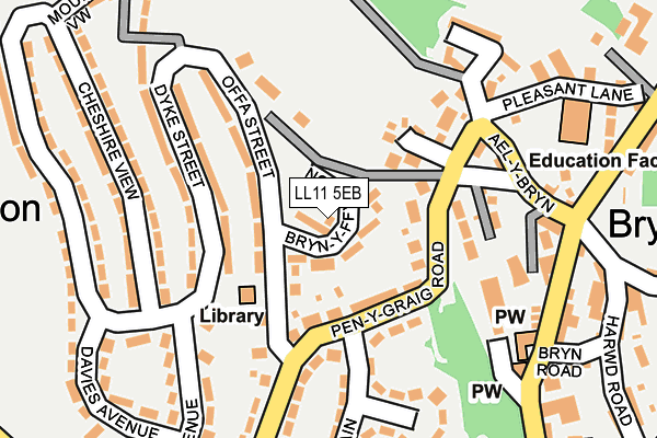 LL11 5EB map - OS OpenMap – Local (Ordnance Survey)