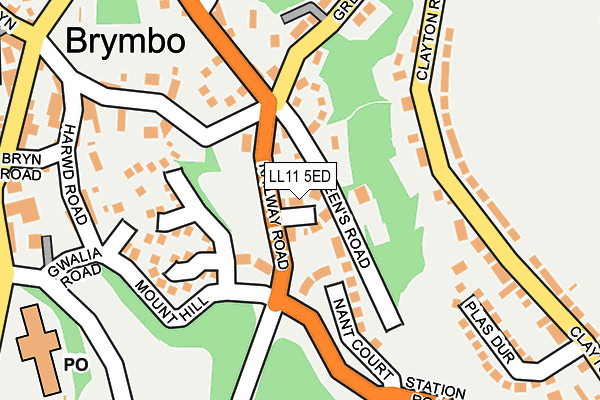LL11 5ED map - OS OpenMap – Local (Ordnance Survey)