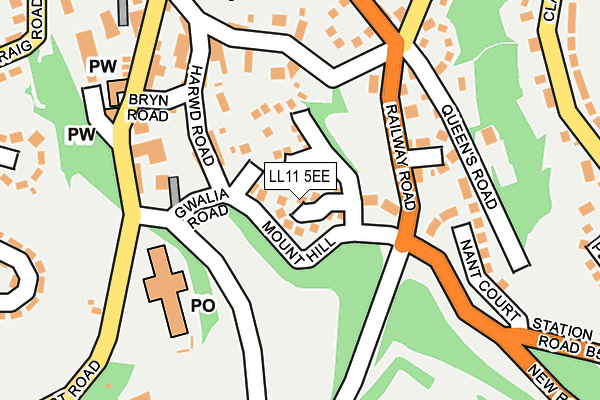 LL11 5EE map - OS OpenMap – Local (Ordnance Survey)