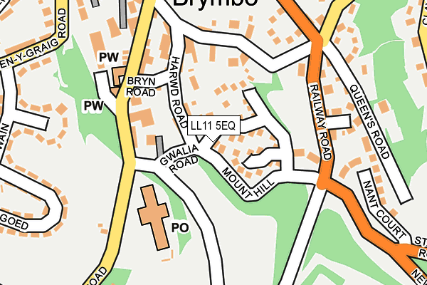LL11 5EQ map - OS OpenMap – Local (Ordnance Survey)