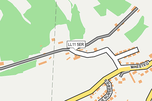 LL11 5ER map - OS OpenMap – Local (Ordnance Survey)