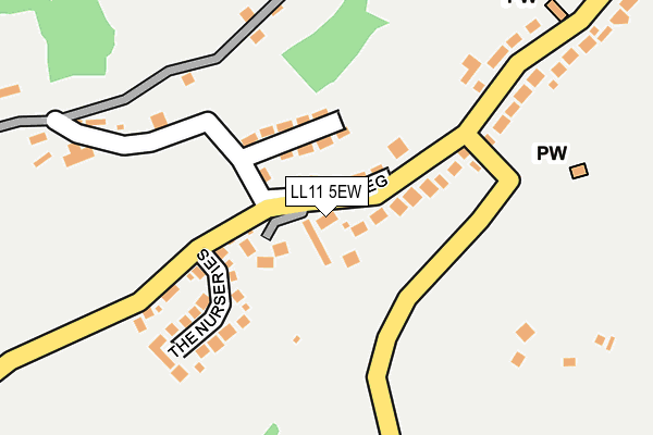 LL11 5EW map - OS OpenMap – Local (Ordnance Survey)