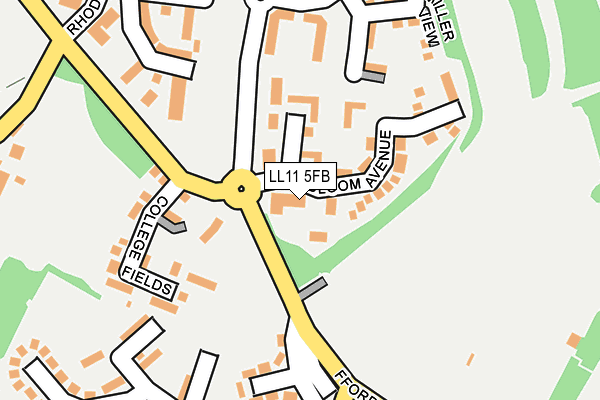 LL11 5FB map - OS OpenMap – Local (Ordnance Survey)