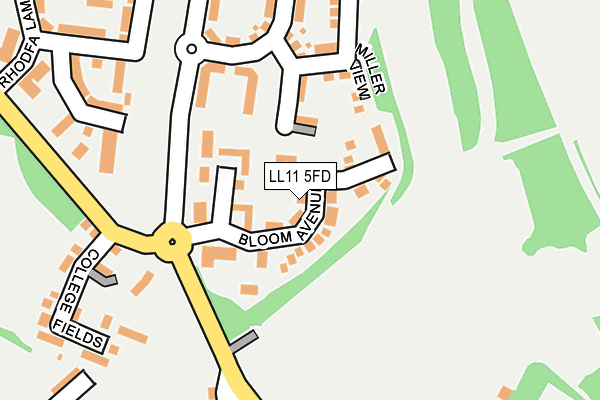 LL11 5FD map - OS OpenMap – Local (Ordnance Survey)