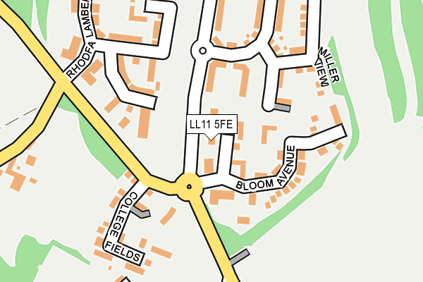 LL11 5FE map - OS OpenMap – Local (Ordnance Survey)