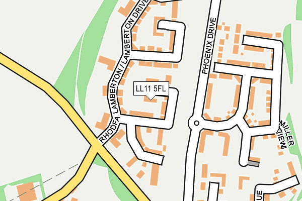 LL11 5FL map - OS OpenMap – Local (Ordnance Survey)