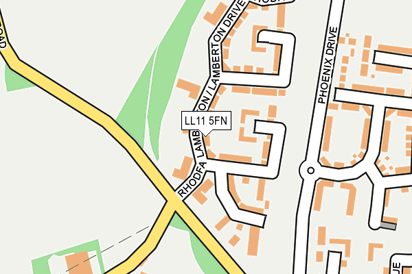 LL11 5FN map - OS OpenMap – Local (Ordnance Survey)