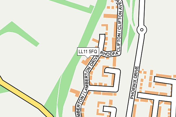 LL11 5FQ map - OS OpenMap – Local (Ordnance Survey)