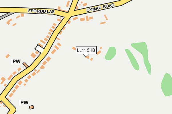 LL11 5HB map - OS OpenMap – Local (Ordnance Survey)