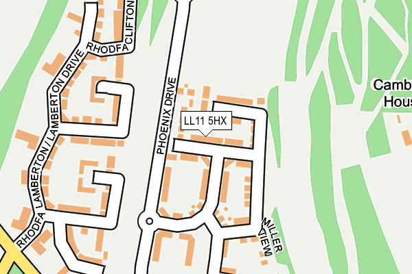 LL11 5HX map - OS OpenMap – Local (Ordnance Survey)