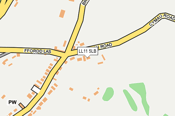 LL11 5LB map - OS OpenMap – Local (Ordnance Survey)