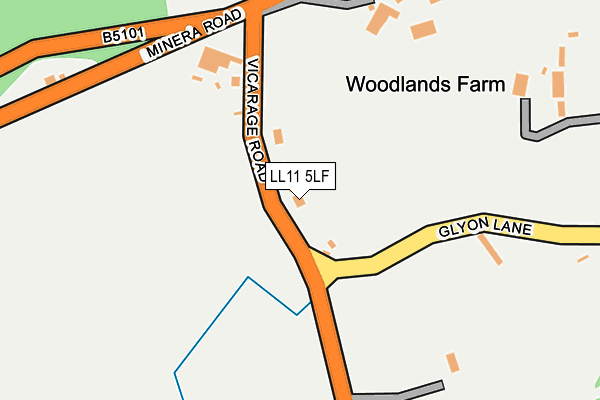 LL11 5LF map - OS OpenMap – Local (Ordnance Survey)