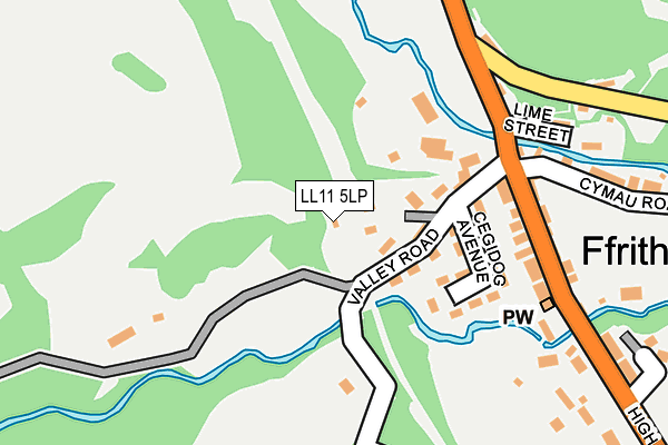 LL11 5LP map - OS OpenMap – Local (Ordnance Survey)