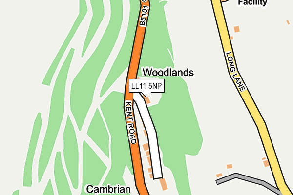 LL11 5NP map - OS OpenMap – Local (Ordnance Survey)