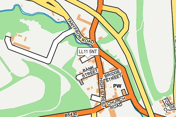 LL11 5NT map - OS OpenMap – Local (Ordnance Survey)