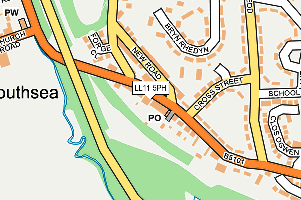 LL11 5PH map - OS OpenMap – Local (Ordnance Survey)