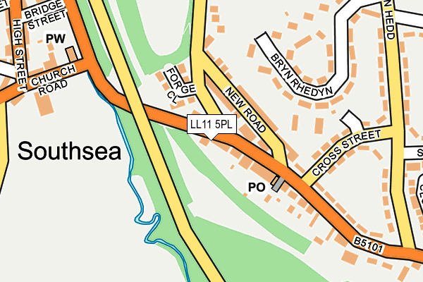 LL11 5PL map - OS OpenMap – Local (Ordnance Survey)