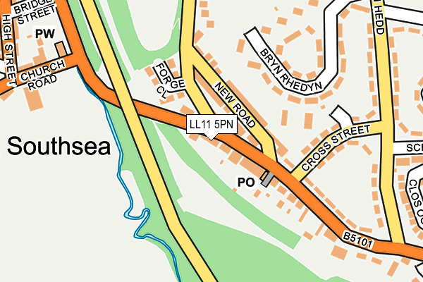 LL11 5PN map - OS OpenMap – Local (Ordnance Survey)