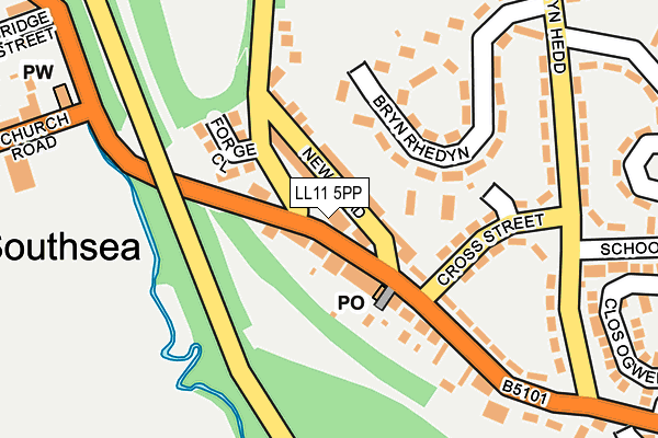 LL11 5PP map - OS OpenMap – Local (Ordnance Survey)