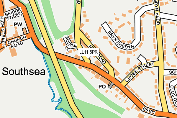 LL11 5PR map - OS OpenMap – Local (Ordnance Survey)